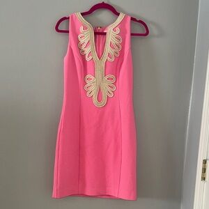 Lilly Pulitzer Pink Dress with Gold Accents